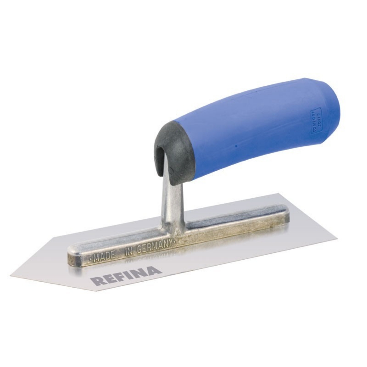 Picture of Midget Trowel Pointed Nose 200 x 80mm S/S 0.7mm Gauge Soft Grip Premium Refina